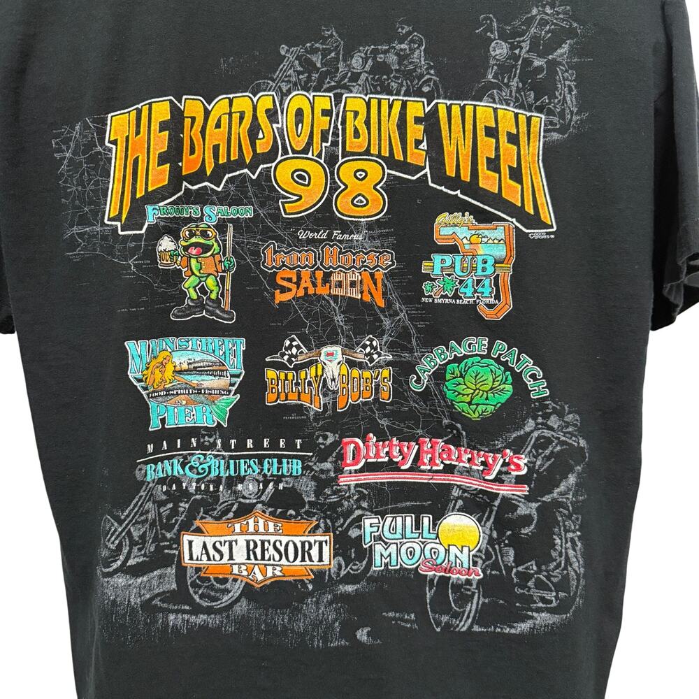 The Bars of Bike Week 1998 Daytona Beach Florida Vintage Single Stitch Size XL